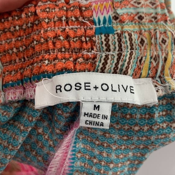 Rose & Olive Patchwork Printed Wide Leg Pants Women’s Size Medium - Picture 2 of 9